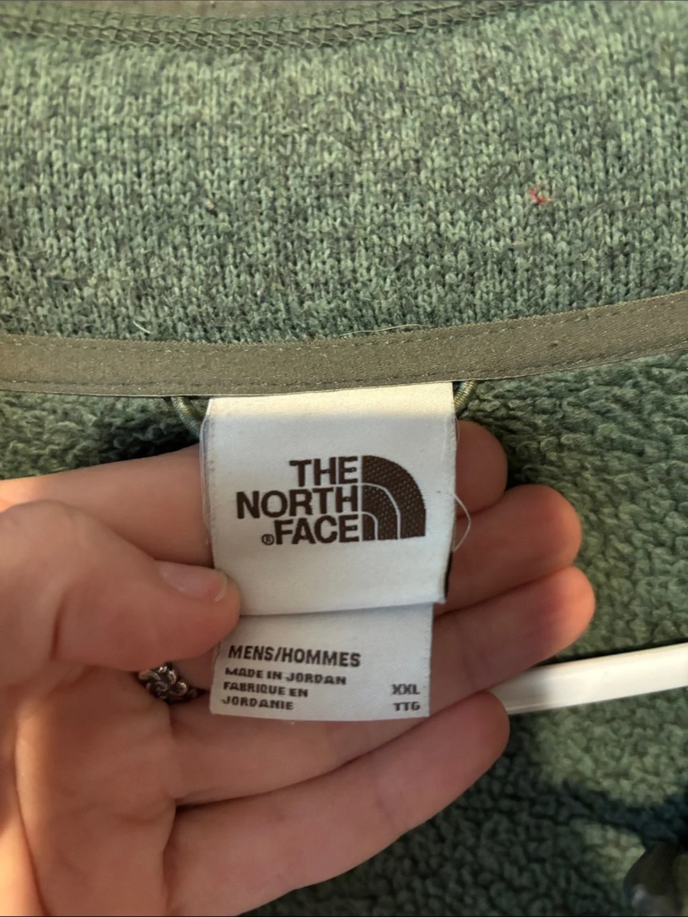 The North Face Men’s Olive Green Full-Zip Fleece Jacket